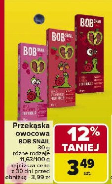 Przekąska jabłkowo-truskawka Bob snail promocja w Carrefour