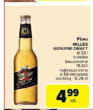 Piwo Miller genuine draft promocja
