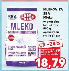 Mleko w proszku bez laktozy Mlekovita sba promocja w Kaufland