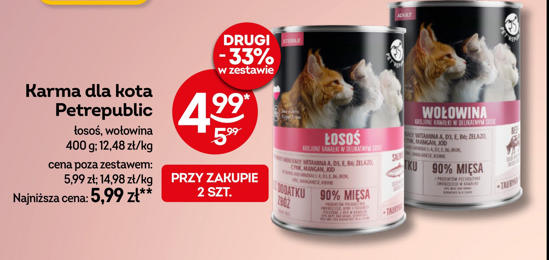 Karma dla kota łosoś Pet republic promocja w Żabka