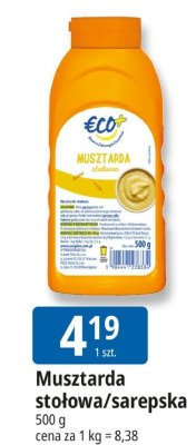Musztarda stołowa/sarepska Eco+ promocja w Leclerc