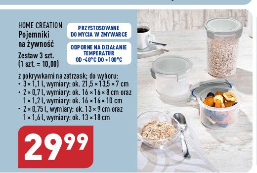 Komplet pojemnik贸w 0.7 l Home creation promocja