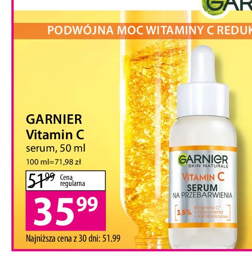 Serum w kremie rozświetlające 2w1 Garnier vitamin c promocja