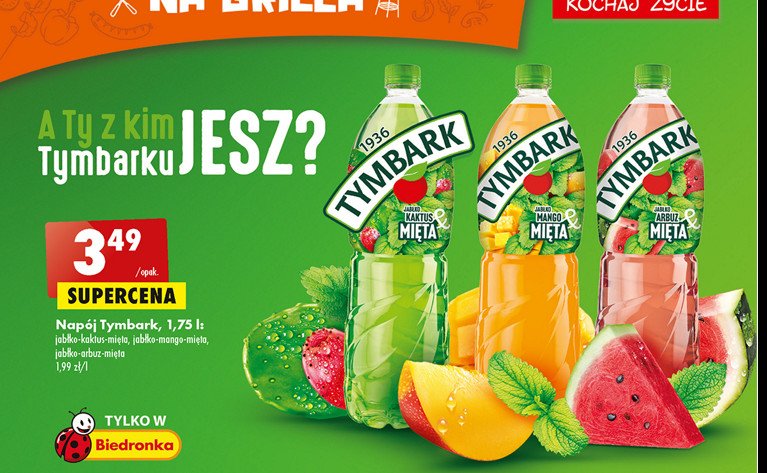 Napój jabłko-arbuz-mięta Tymbark 1936 promocja
