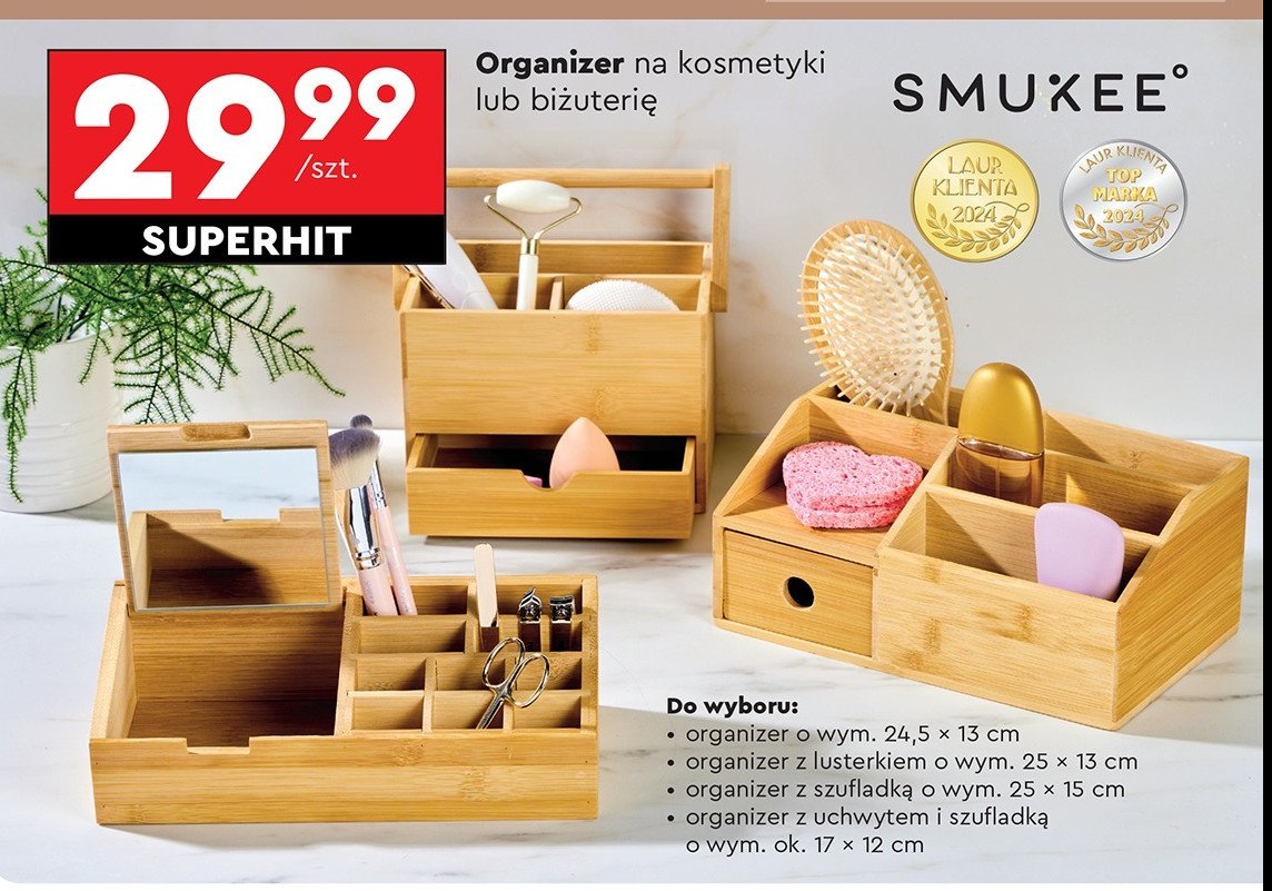 Organizer z uchwytem i szufladką 17 x 12 cm Smukee promocja w Biedronka