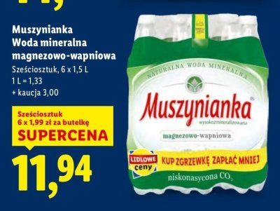 Woda mineralna manezowo-wapniowa promocja w Lidl