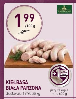 Kiełbasa biała parzona Gustavus promocja w Stokrotka