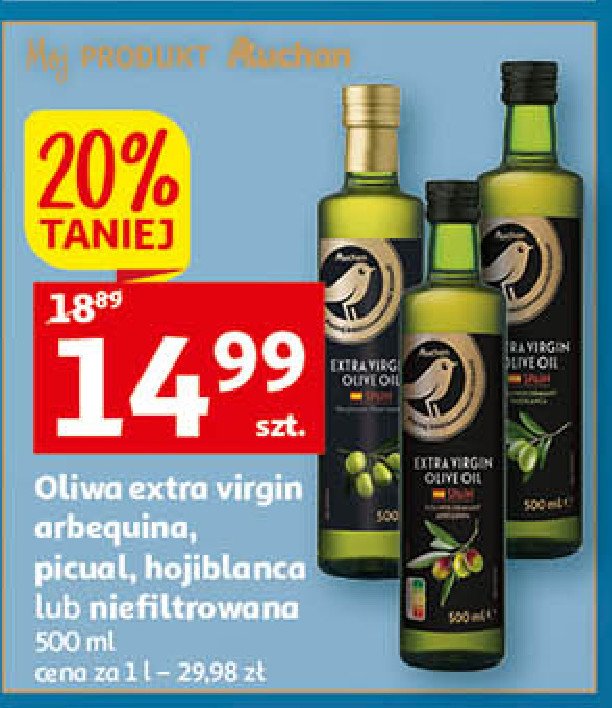 Oliwa z oliwek extra virgin hojiblanca Auchan promocja