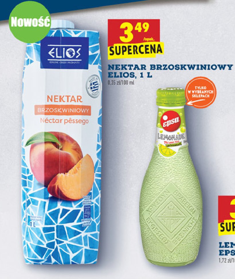 Nektar brzoskwiniowy Elios promocja