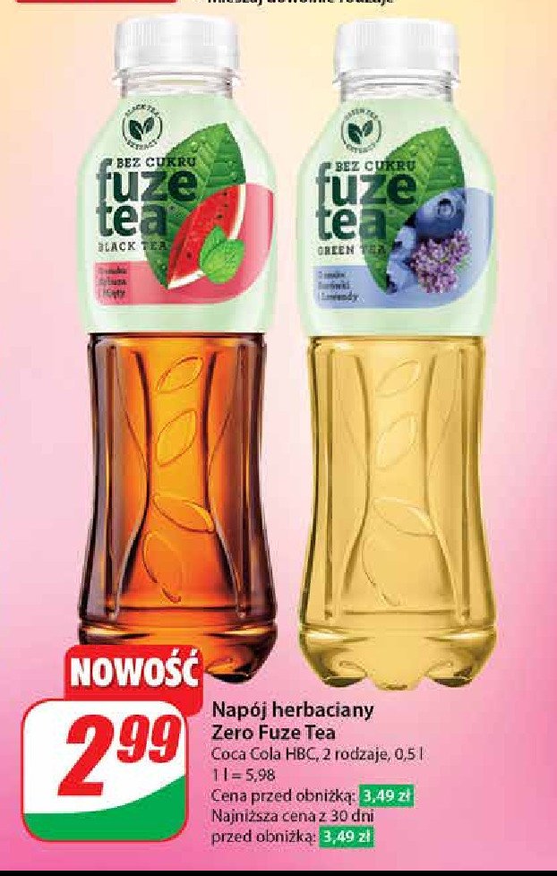 Napój green tea bluberry & lavender Fuzetea promocja w Dino