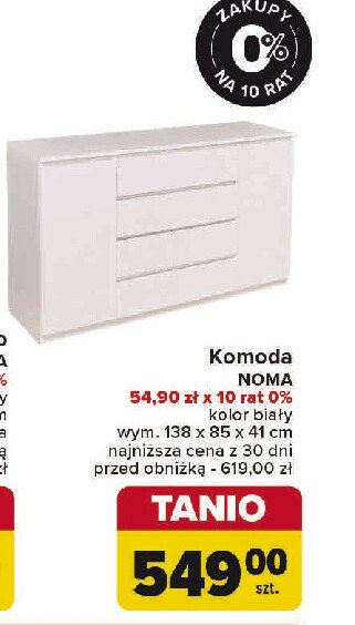 Komoda noma 138 x 85 x 41 cm biały promocja