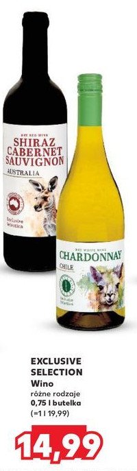 Wino Exclusive selection shiraz promocja