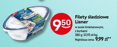 Filety śledziowe Lisner w sosie śmietanowym, z kurkami promocja w Żabka