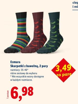 Skarpetki z bawełną, 2 pary Esmara promocja w Lidl