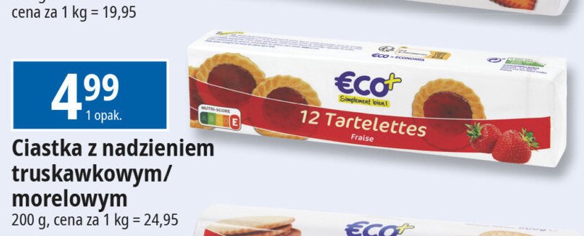 Ciasteczka z galaretką truskawkową Eco+ promocja w Leclerc