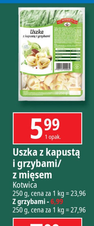 Uszka z grzybami Kotwica promocja w Leclerc