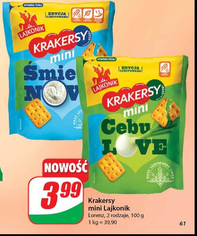 Krakersy 艣mietanove Lajkonik mini krakersy promocja