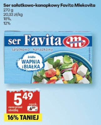 Ser sałatkowo-kanapkowy Favita Mlekovita promocja w Delikatesy Centrum