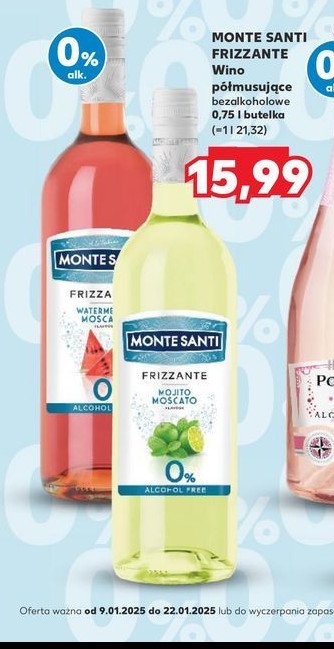 Wino Monte santi frizzante watermelon 0% promocja w Kaufland