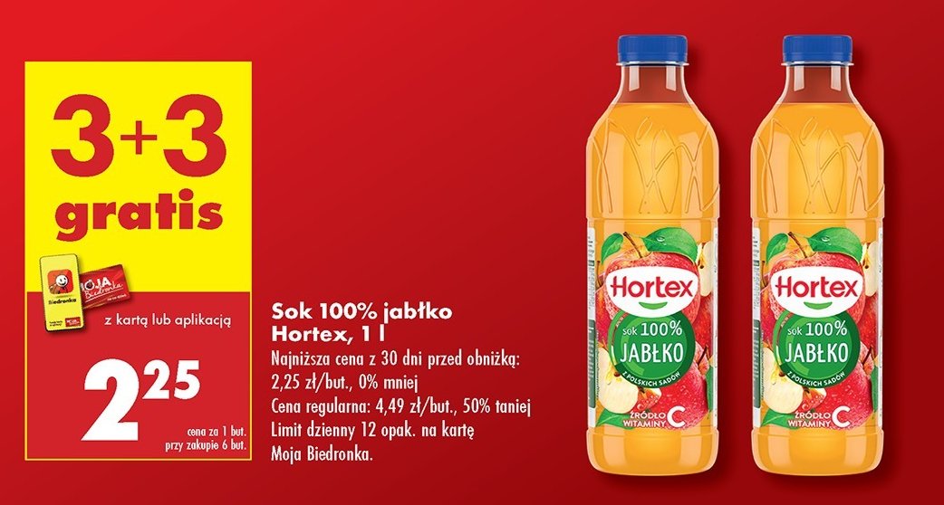 Sok jabłkowy Hortex promocja w POLOmarket