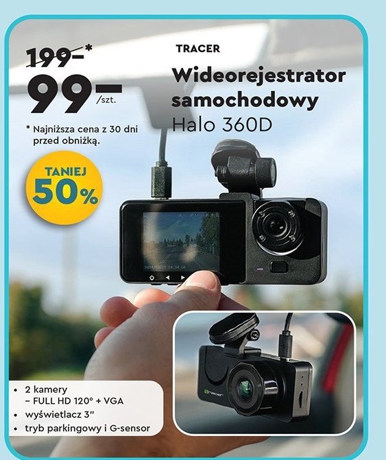 Wideorejestrator halo 360d Tracer promocja w Biedronka