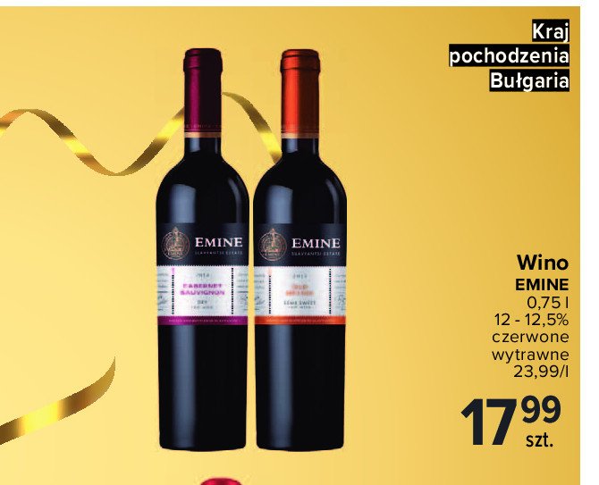 Wino Emine slaviantsi estste old melnik semi sweet promocja