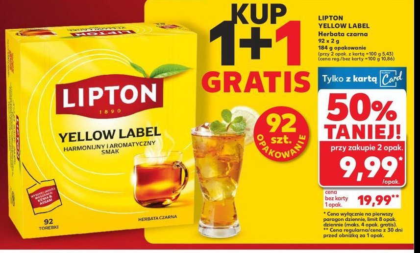 Herbata Lipton yellow label tea promocja w Twój Market