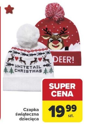 Czapka świąteczna dziecięca promocja w Carrefour