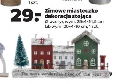 Dekoracja zimowe miasteczko 25 x 4 x 14.5 cm promocja