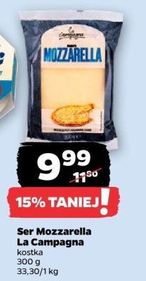 Ser Mozzarella kostka promocja w Netto