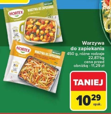 Warzywa do zapiekania, różne rodzaje Hortex promocja w Carrefour