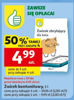 Żwirek bentonitowy, 5 l promocja w Auchan