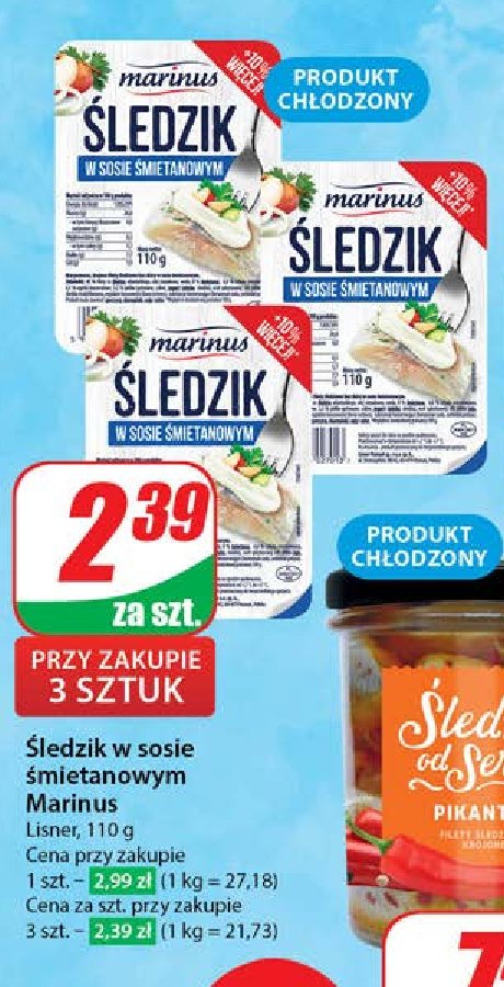 Śledzik w sosie śmietanowym MARINUS promocja