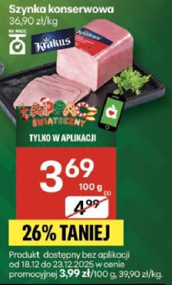Szynka konserwowa Krakus promocja w Delikatesy Centrum