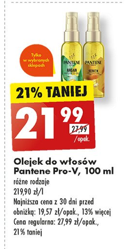 Olejek do włosów keratin Pantene pro-v promocja