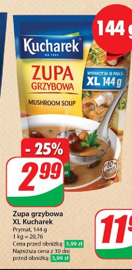 Zupa grzybowa Kucharek promocja w Dino