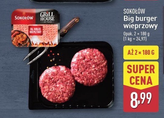 Big burger wołowy Sokołów grill house promocja w Aldi