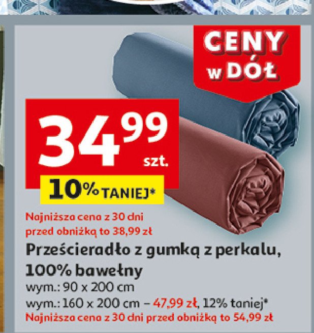 Prześcieradło z perkalu 160 x 200 cm promocja