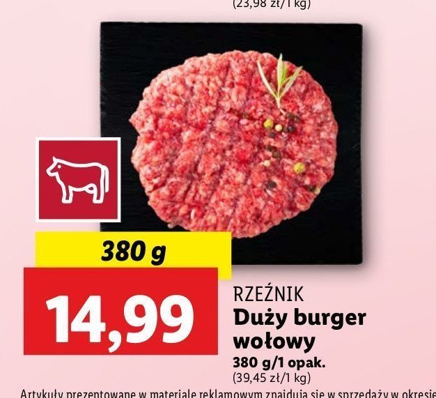 Big burger Rzeźnik codzienna dostawa promocja