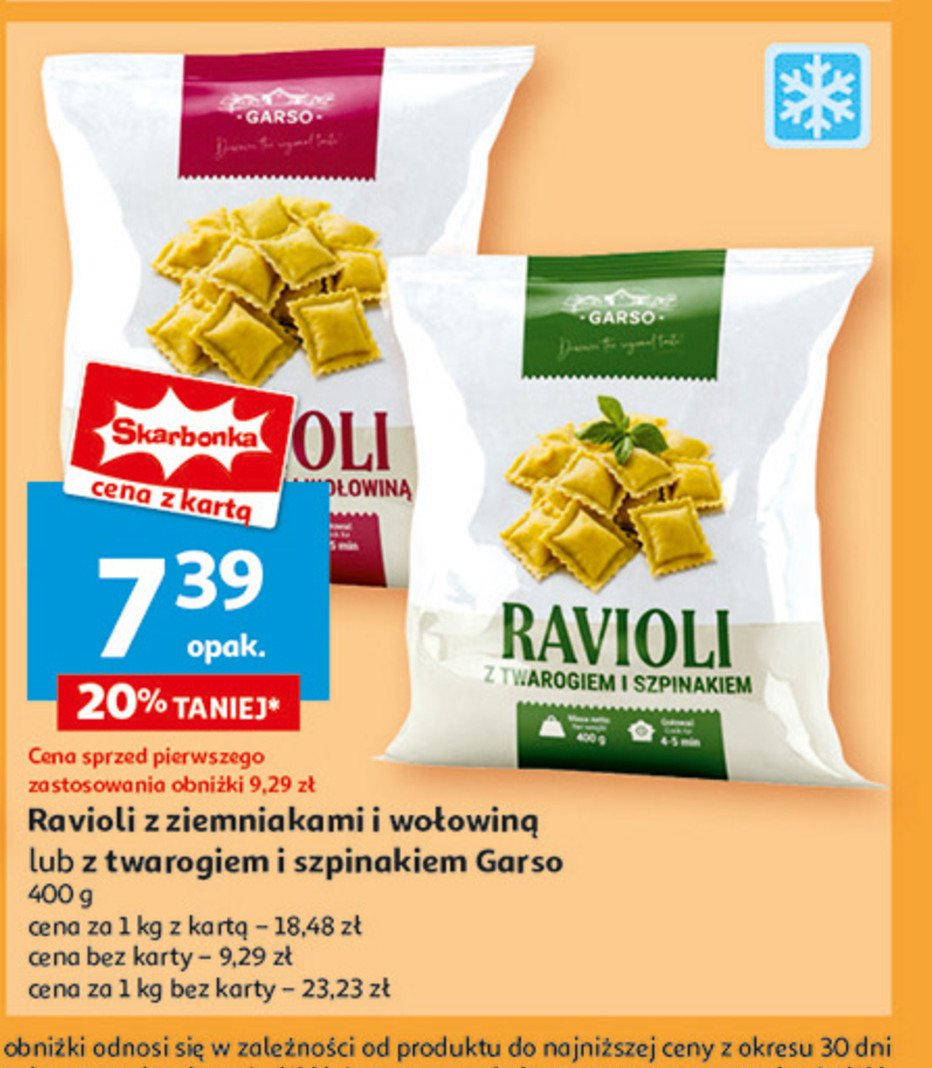 Ravioli z twarogiem i szpinakiem GARSO promocja w Auchan