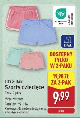 Szorty dresowe dziecięce 92-116 Lily & dan promocja