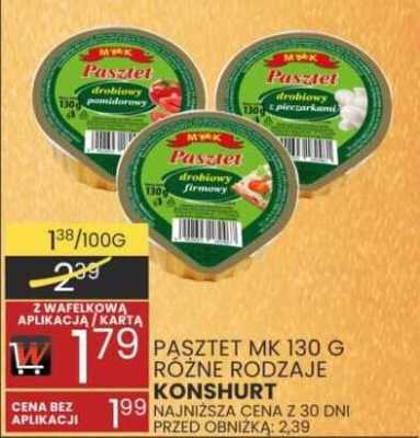 Pasztet Pasztet MK drobiowy różne rodzaje promocja w Wafelek