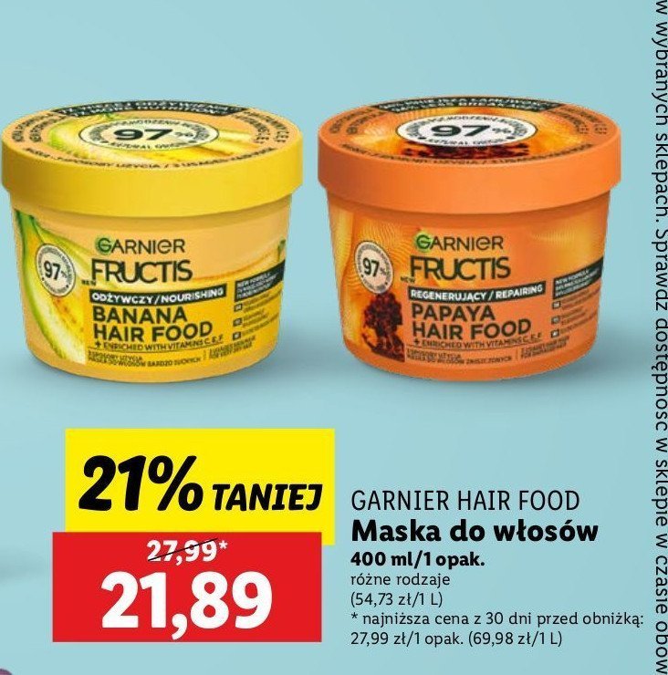 Maska do włosów papaya Garnier fructis hair food promocja