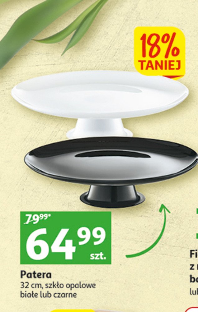 Patera 32 cm szk艂o opalowe czarne promocja