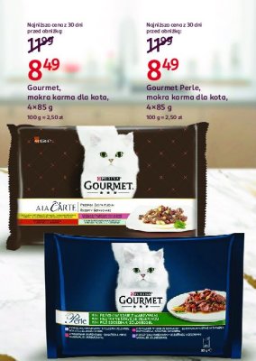 Karma dla kota mini fileciki w sosie cielęcina z warzywami + dziczyzna + wołowina + pstrąg Purina gourmet perle promocja