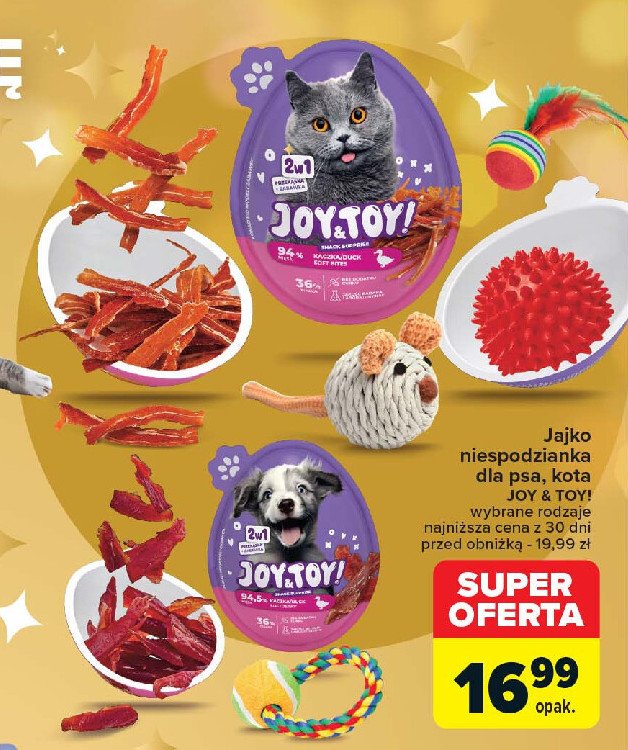 Jajko niespodzianka dla kota Joy&toy! promocja w Carrefour