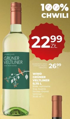 Wino Grüner Veltliner białe wytrawne 0,75 L promocja w Duży Ben