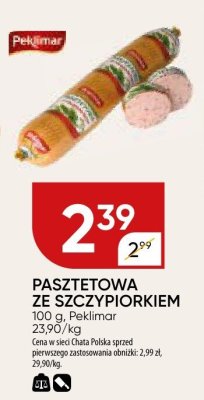 Pasztetowa z szczypiorkiem Peklimar promocja w Chata Polska