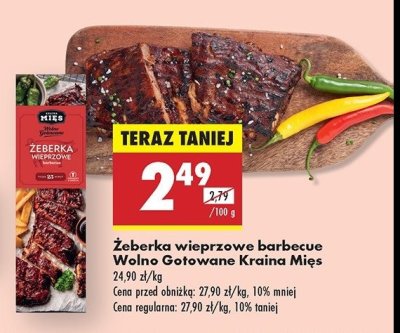Żeberka wieprzowe barbecue wolno gotowane Kraina mięs promocja