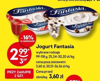 Jogurt Fantasia wybrane rodzaje 99-118g promocja w Żabka